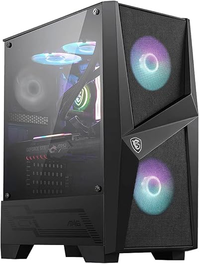 MSI MAG FORGE 100R Mid Tower Case Black 2x 120mm ARGB Fans 1x 120mm