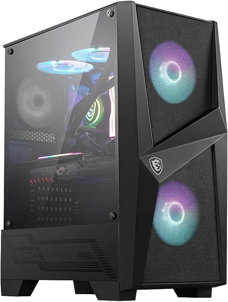 MSI MAG FORGE 100R Mid Tower Case Black 2x 120mm ARGB Fans 1x 120mm