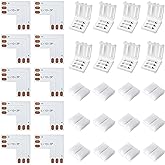 JACKYLED 30 Pcs 3-Pin LED Connectors, 10mm L Shape LED Strip Connectors Unwired Solderless Gapless Adapter Connectors Terminal Extension 12V 72W for WS2811 WS2812B SK6812 LED Strip -10 Packs