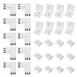 JACKYLED 30 Pcs 3-Pin LED Connectors, 10mm L Shape