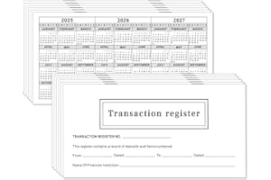 DEBIAO 12 - Pack 6"×3" Check Registers for Personal Checkbook - Blank Ledger Transaction Registers for Personal or Business Bank, Saving Account, Deposit & Credit Card