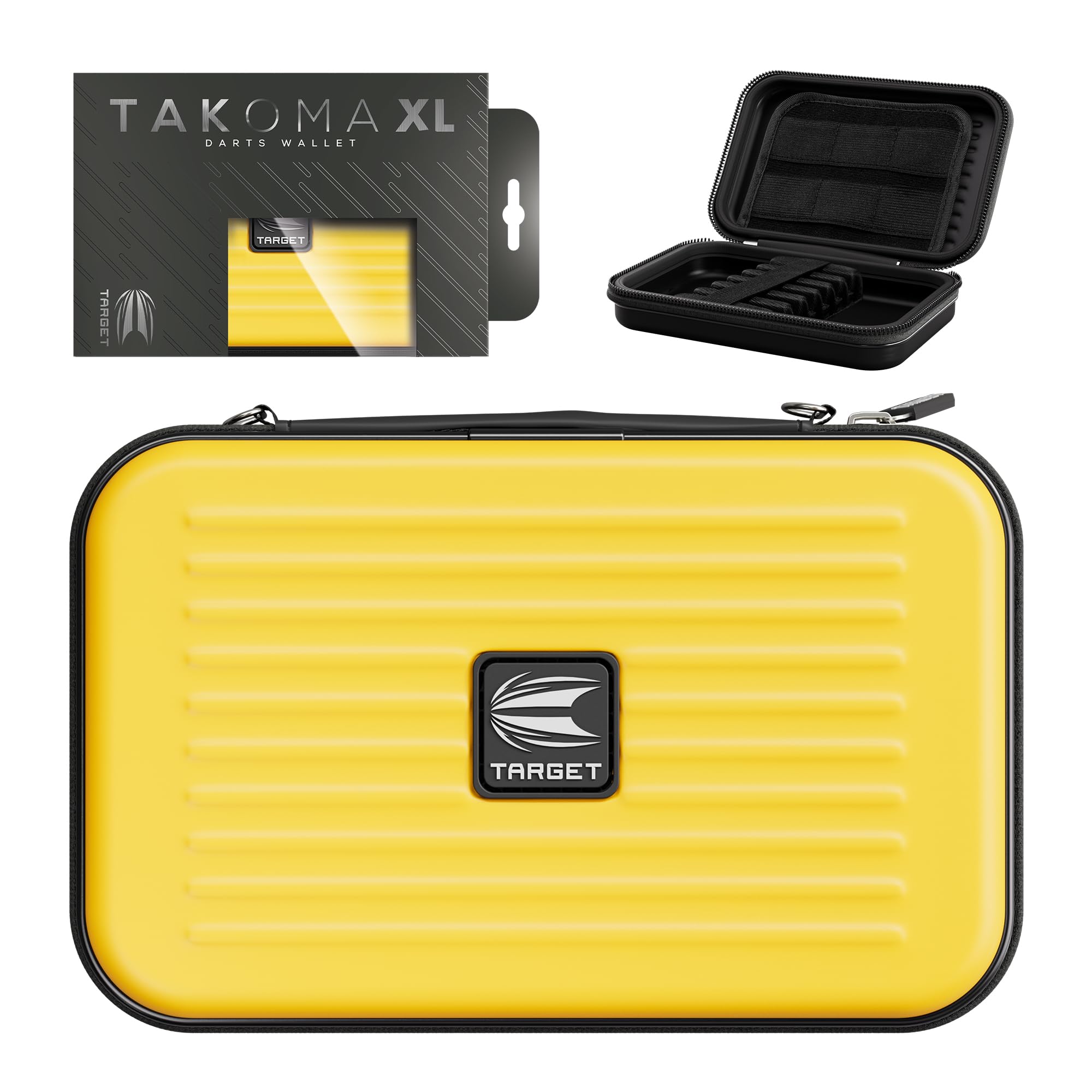 Target Darts Takoma XL Darts Wallet, Yellow - Darts Case Holds 6 Darts, Protective EVA Dart Holder with Double Zip Lock Inner Pouches - Professional Darts Accessories