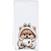 Cabana Bro Pomeranian Hand Towels for Bathroom, Funny Pomeranian Gifts for Women, Cute Poms Dish Towel for Bathroom Washroom Decor, Funny Dog Kitchen Towels for Kitchen Decor, 16x24 Inch