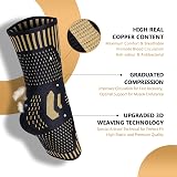Lusenone Copper Ankle Brace Support Pair for Men Women Open Toe view 2