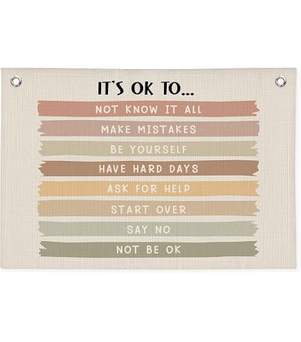 Cilrii Leinwand-Banner 'I Am Kind I Am Brave I Am Smart' – Positives Wanddekor Für Kinderzimmer & Klassenzimmer, 50,8x91,4 Cm