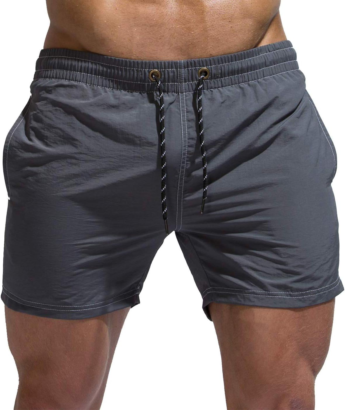 Tofern Mens Swimming Shorts Boys Swimming Trunks Quick Dry Mens Shorts with Pockets Adjustable Drawstring Board Shorts Lined Mesh