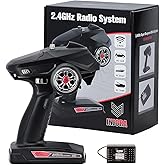 INJORA RC Transmitter 2.4GHz 6CH Controler and Receiver for 1/8 1/10 RC Car Boat Tanks Crawler TRX4 SCX10 Upgrade Parts(T6DC)