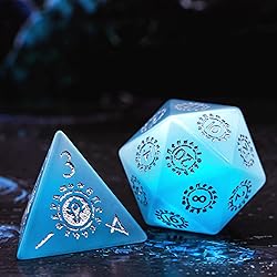 UDIXI Natural Blue Cat's Eye Stone DND Dice Set