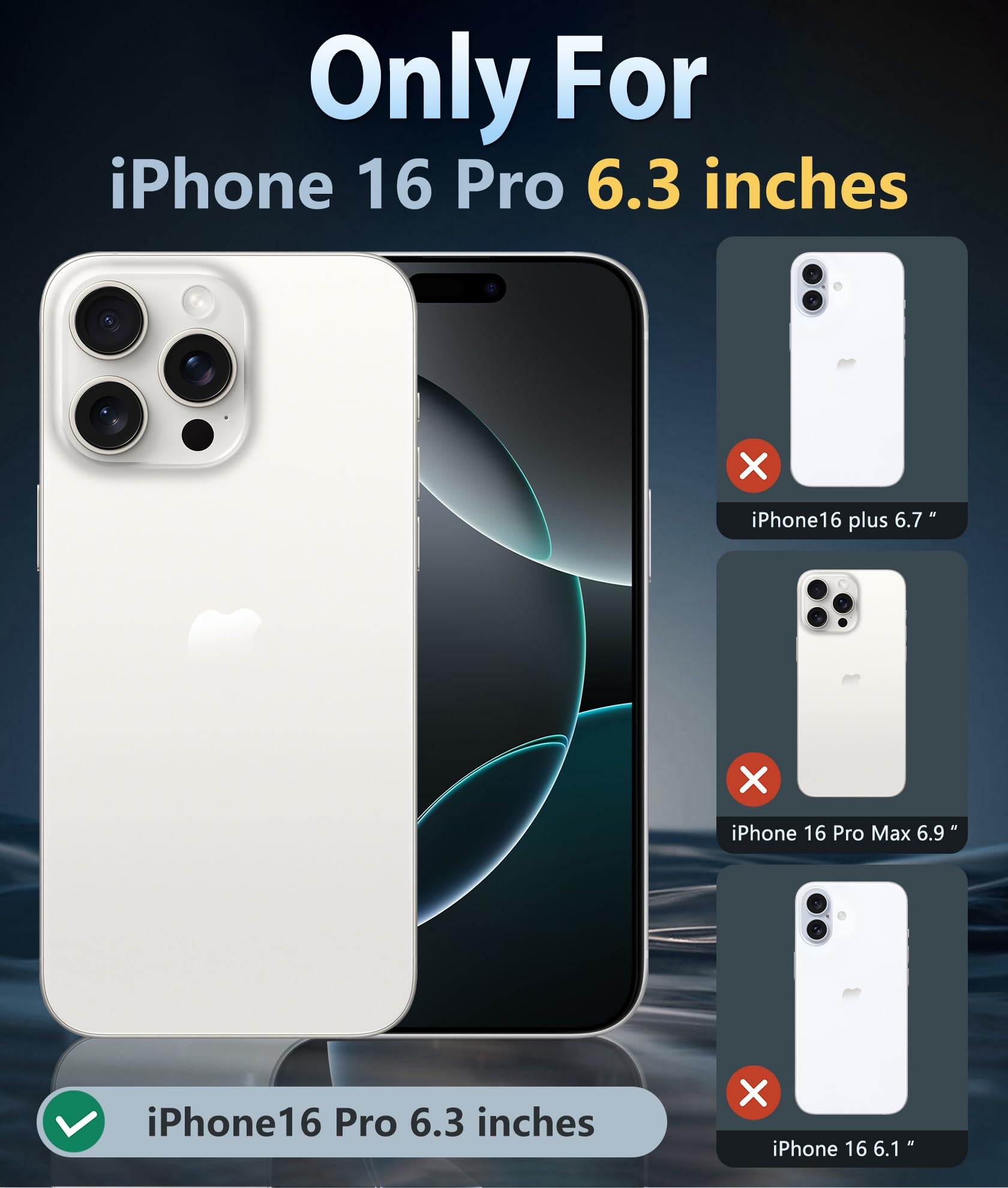 FNTCASE for iPhone 16 Pro Case: iPhone 16 Pro Phone Clear Case Magnetic Military Grade Drop Protection Anti Yellowing Cell Phone Cover - Rugged Shockproof Protective Bumper Transparent Cases(Clear)
