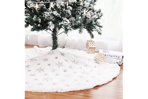 Kaximd Christmas Tree Skirt 30/36/49 inches Xmas White Tree Skirts Snowflake Embroidery for Christmas Decorations Holiday Party 198 Colorful 78