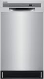 FRIGIDAIRE 18 in. ADA Compact Front Control Dishwasher in Stainless Steel with Dual Spray Arms, 52 dBA, includes room-of-choice delivery