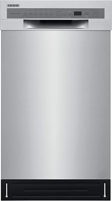 FRIGIDAIRE 18 in. ADA Compact Front Control Dishwasher in Stainless Steel with Dual Spray Arms, 52 dBA, includes room-of-choice delivery
