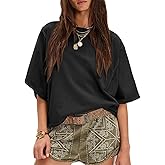 RANTAR Women's Oversized Cotton T Shirt Loose Fit Casual Short Sleeve Summer Top 2026 Vintage Washed Basic Tees