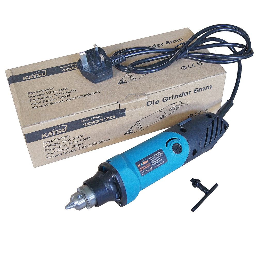 KATSU Tools 100170 Hand Held Variable Speed Electric Engraving Carving Die Grinder 6MM Chuck