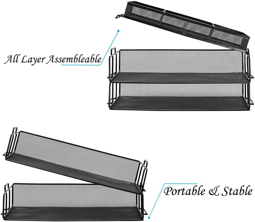 Work Tray 3 Stack Grandix 3 Tiers Stackable Letter Tray Office Desk Organizer A4 Paper ...