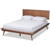 Baxton Studio Beds (Platform), Double, Ash Walnut