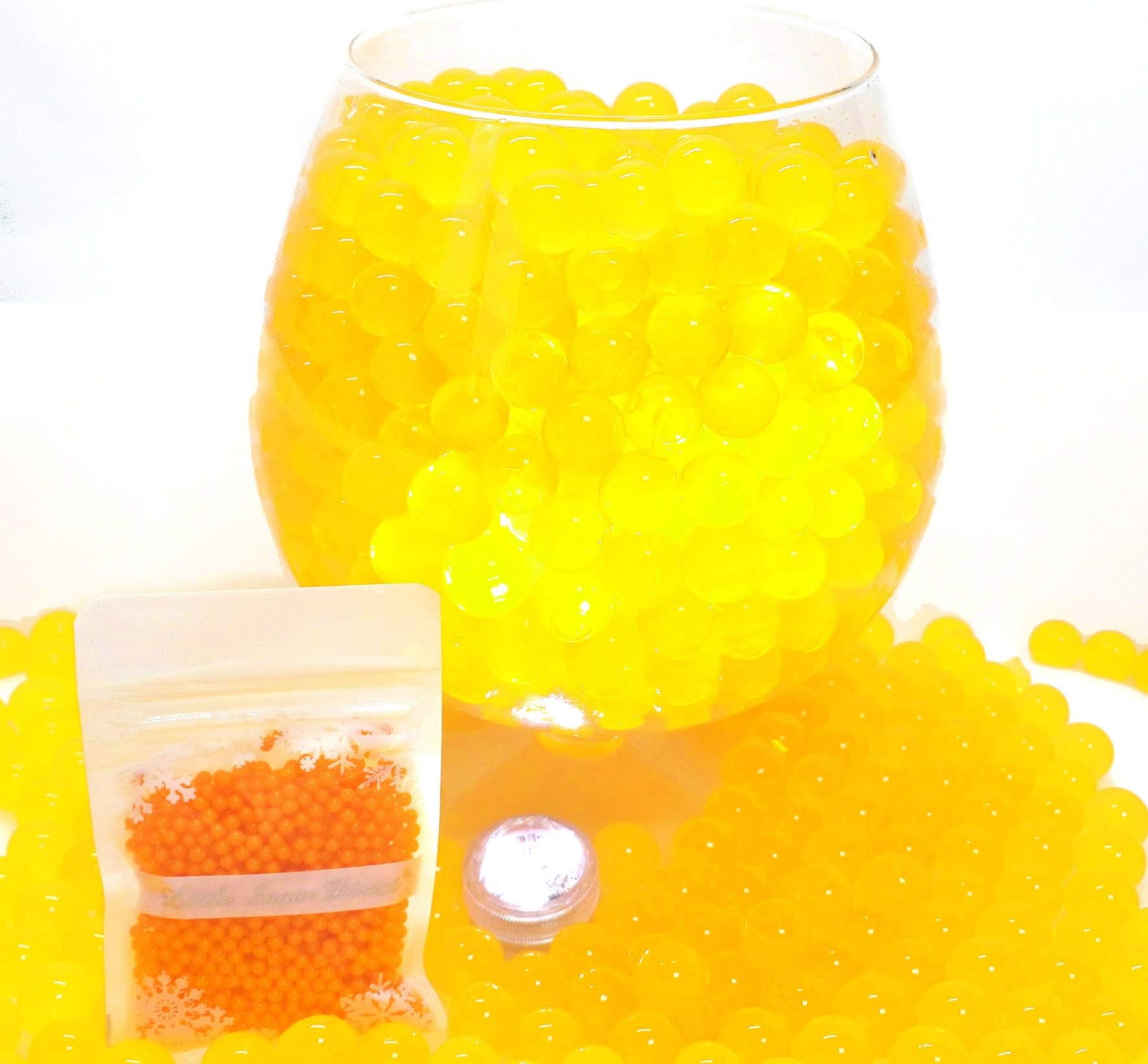 Little Snow Direct 12 Packs Expanding Aqua Water Crystal Soil Bio Gel Ball Beads Vase Decoration Filler (Yellow Gold)