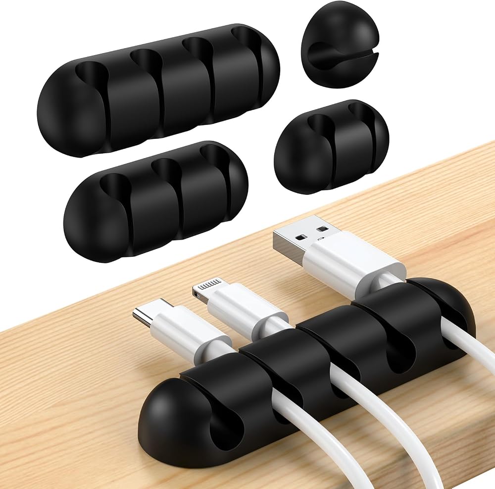 UNBREAKcable 5 Pack Silicone Cable Holder Clips Organizer for Desk, USB Wire