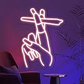 Hand Neon Signs Pink Led Neon Sign for Wall Decor, Nail Neon Signs USB Hand Neon Light Signs for Salon Bedroom Living Room Office Restaurant Home Bar Party Game Room