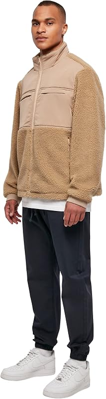Giacca Sherpa Patched, Beige, M Uomo