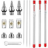 10 Pieces Airbrush Nozzle Needle Nozzle Cap Kit with Wrench Airbrush Replacement Parts for Spray Gun Sprayer Accessories, 0.2