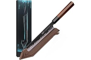 FINDKING Walnut Knife Edge Guard, Wooden Magnetic Knife Sleeve for Counter, Drawer, Knife Bag, Light, Portable Blade Sheath C