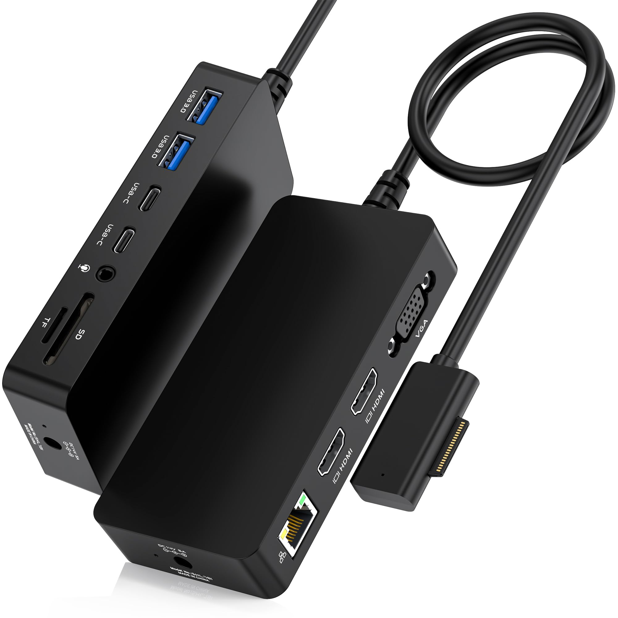 Photo 1 of 12-in-1 New Surface Dock, Triple Display Support Dual HDMI & VGA Ports, Microsoft Surface Docking Station for Surface Pro 11/10/9/8/X/7/6/5/4/3, Surface Laptop 7/6/5/4/3/2/1, Surface Book and Go