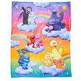 Care Bears x Sesame Street Nostalgic Kids Bedding Super Soft Cozy Plush Throw, 46 in x 60 in, (Officially Licensed Product) by Franco