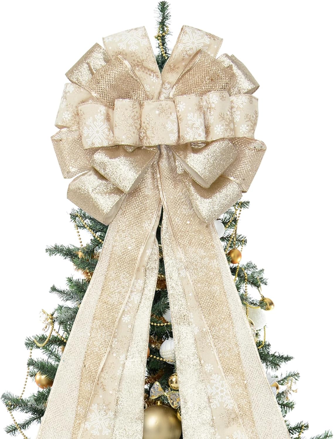 Bows & Ribbons - Joeoy Christmas Tree Topper Bow, 53