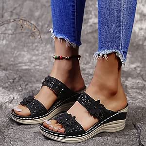 Amazon.com : zz.luxi Sursell Vintage Flower Orthotic Sandals,Women's Comfy Orthotic Sandal 
