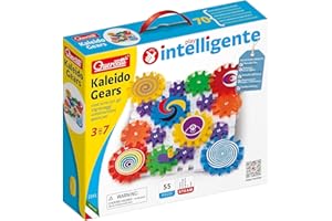 Quercetti Kaleido Gears - 55 Piece Building Set with 3 Different Sized Gears, Medium