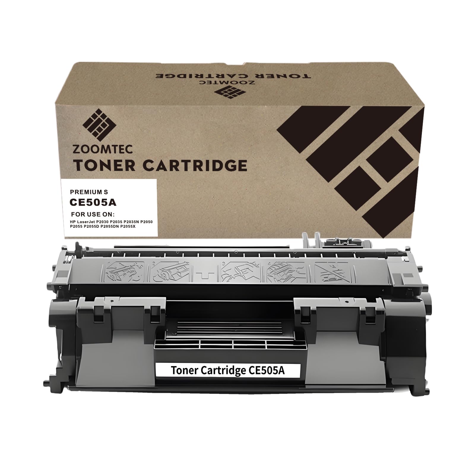 ZOOMTEC Replacement for HP CE505A 05A CE505X Toner Cartridge Compatible for HP LaserJet P2030 P2035 P2035N P2050 P2055 P2055D P2055DN P2055X Printer