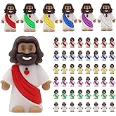 Owurha 100 Pcs Brown Jesus Figures Mini Jesus Figurines in Bluk Tiny Small Brown Jesus Figure Jesus for Hide and Seek, Religious Party Favors, Sunday School, Baptism Gift, Easter Egg Stuffers