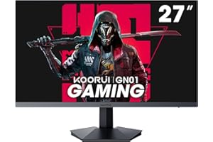KOORUI 27 Inch Full HD Gaming Monitor 165hz, 1ms, DCI-P3 90% Color Gamut, Adaptive Sync Compatible, (1920 x 1080, HDMI, DisplayPort) Black