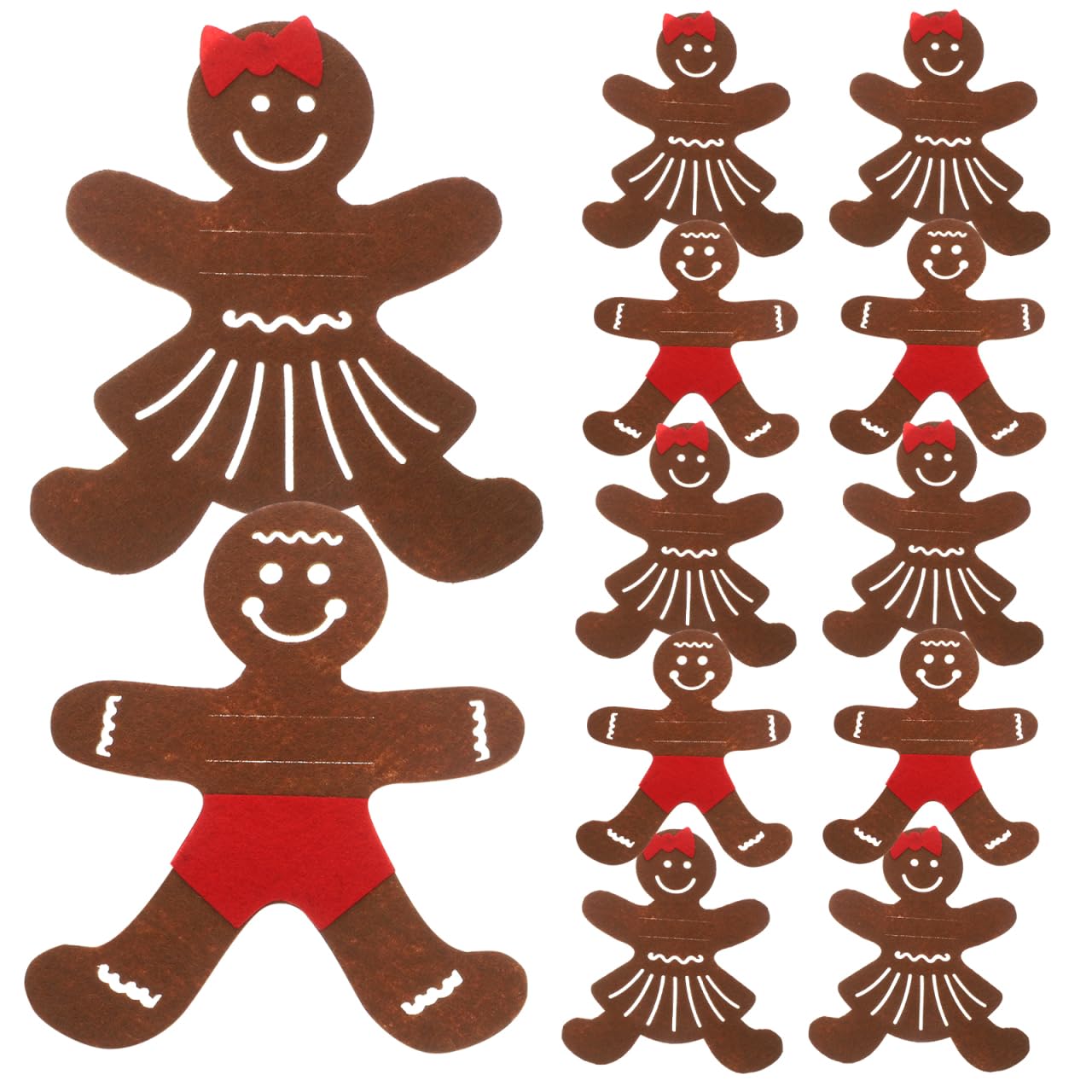 jojofuny Christmas Cutlery Holders Set, 12pcs Gingerbread Silverware Holders Pockets Forks for Christmas Dinner Table Decor