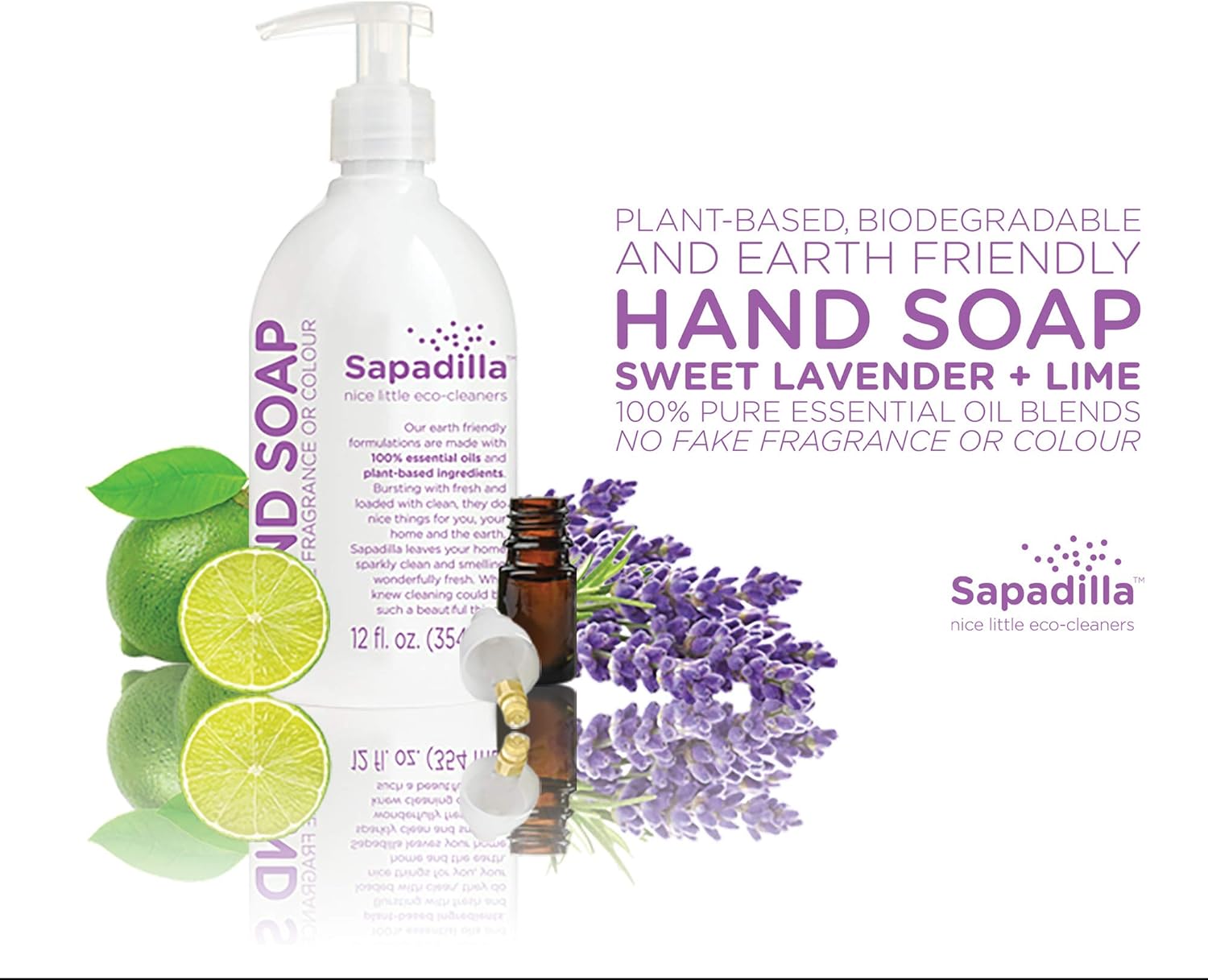 Sapadilla Rosemary + Peppermint, Grapefruit + Bergamot, Sweet Lavender + Lime Hand Soap, 12 Ounce 3 Pack: Home Improvement