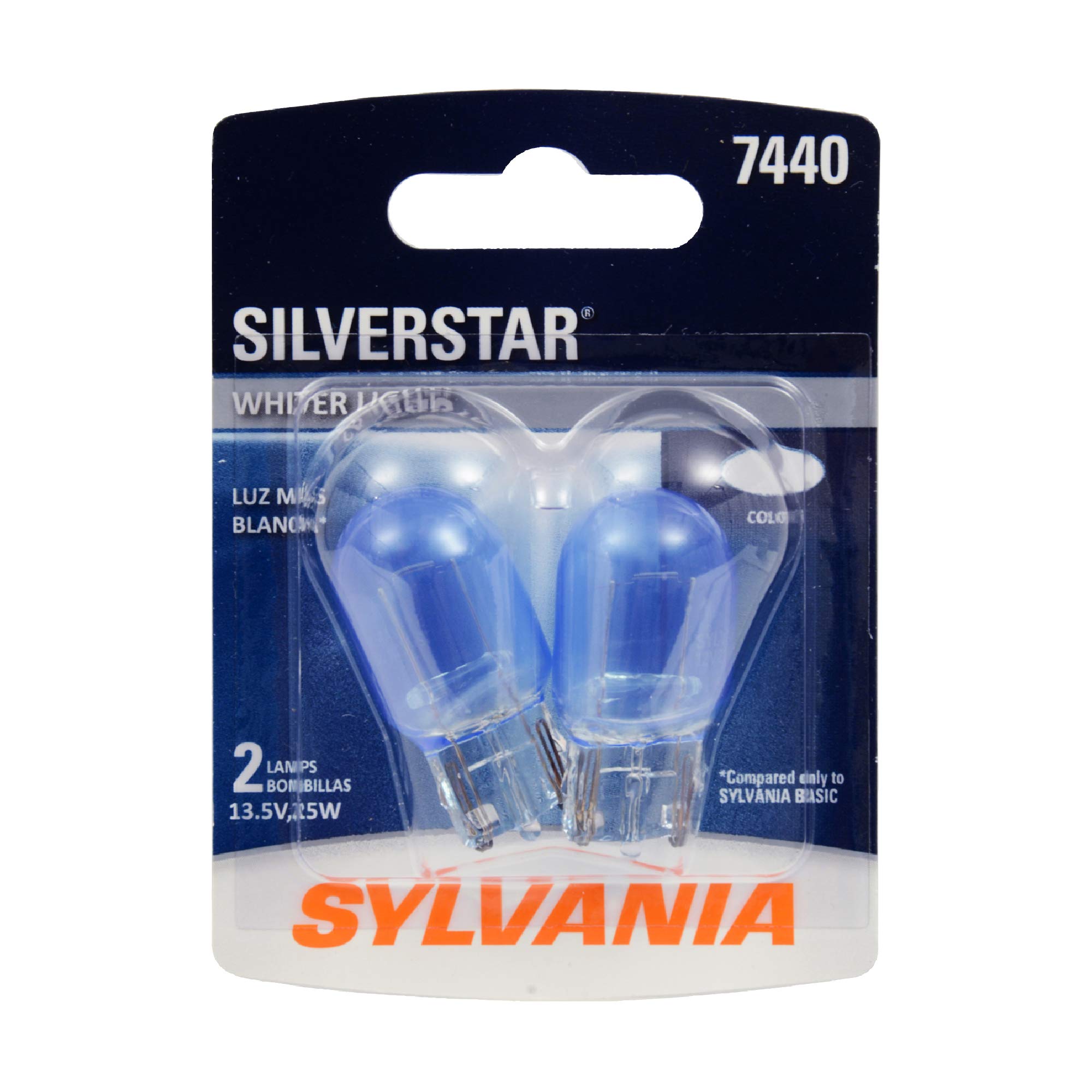 Photo 1 of SYLVANIA - 7440 SilverStar Mini Bulb - Brighter and Whiter Light, Ideal for Daytime Running Lights (DRL) and Back-Up/Reverse Lights (Contains 2 Bulbs)