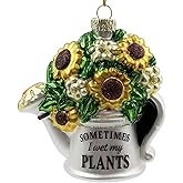 HolyHaHa Gardener Gifts for Women, “Sometimes I Wet My Plants” Glass Blown Watering Can Ornament for Christmas Tree, Gardening Ornaments, Gift for Plant Addict Plant Lady