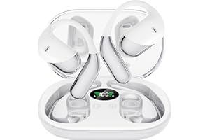 Open Ear Headphones, Ultra Lightweight Bluetooth 6.1 Bone Condition Earbuds with Earhook, 60H Playtime Fast Charge Wireless E