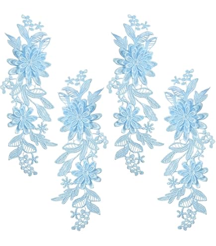 Apliques De Encaje De Flores 3d Con Lentejuelas, Parche Bordado