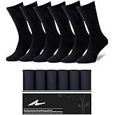 Niorasen Mens Dress Socks, 6 Pairs Soft Breathable Bamboo Rayon, Classic Mid Calf Socks for Men with Box,Valentines Day