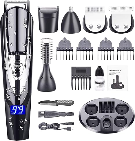 Dikaneo Beard Trimmer Hair Clipper Kit For Men 10 In 1 Electric Trimmers Grooming For Nose Ear Facial Body Waterproof Usb Rechargeable Moustache Cordless Precision Groomers Amazon Ca Home Kitchen
