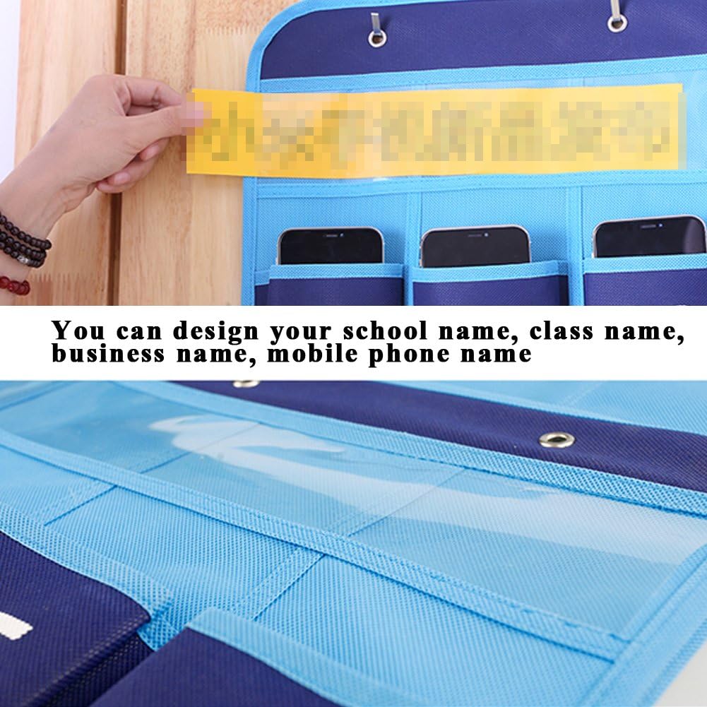 Zmmyr 12 Pockets Pocket Chart Teaching Materials Numbered Classroom Pocket Charts for Cell Phones Holder with Design Slogan Column : Office Products