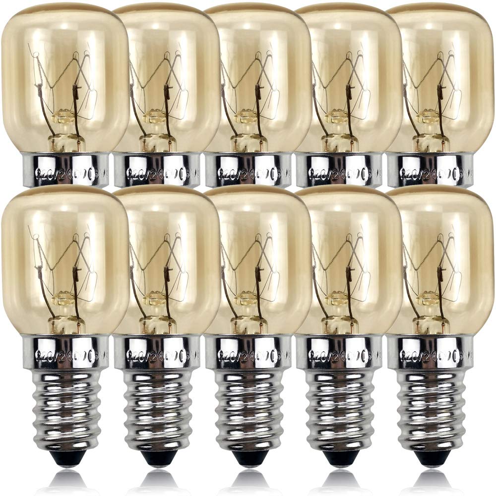 10pieces/Pack SES E14 Screw Cap Nickel Plated Pygmy Lamps 300 Degree Microwave/Oven Rated Light Bulbs Night Bulb (25)