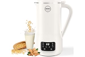 BUAIAHUG Nut Milk Maker Machine 20oz – Upgraded 10-Blade Almond, Soy & Oat Milk Maker, Plant-Based Dairy-Free Beverage Maker with Auto-Clean, Timer, Keep Warm, Boil & Cold Drink Functions – White