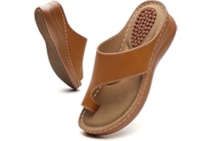 Tilocow Sandals Women Wedge Shoes - Orthopedic Comfortable Arch Support Platform Sandals for Women Wedge Summer Dressy Flip Flop Casual Bunion Breathable Shoes