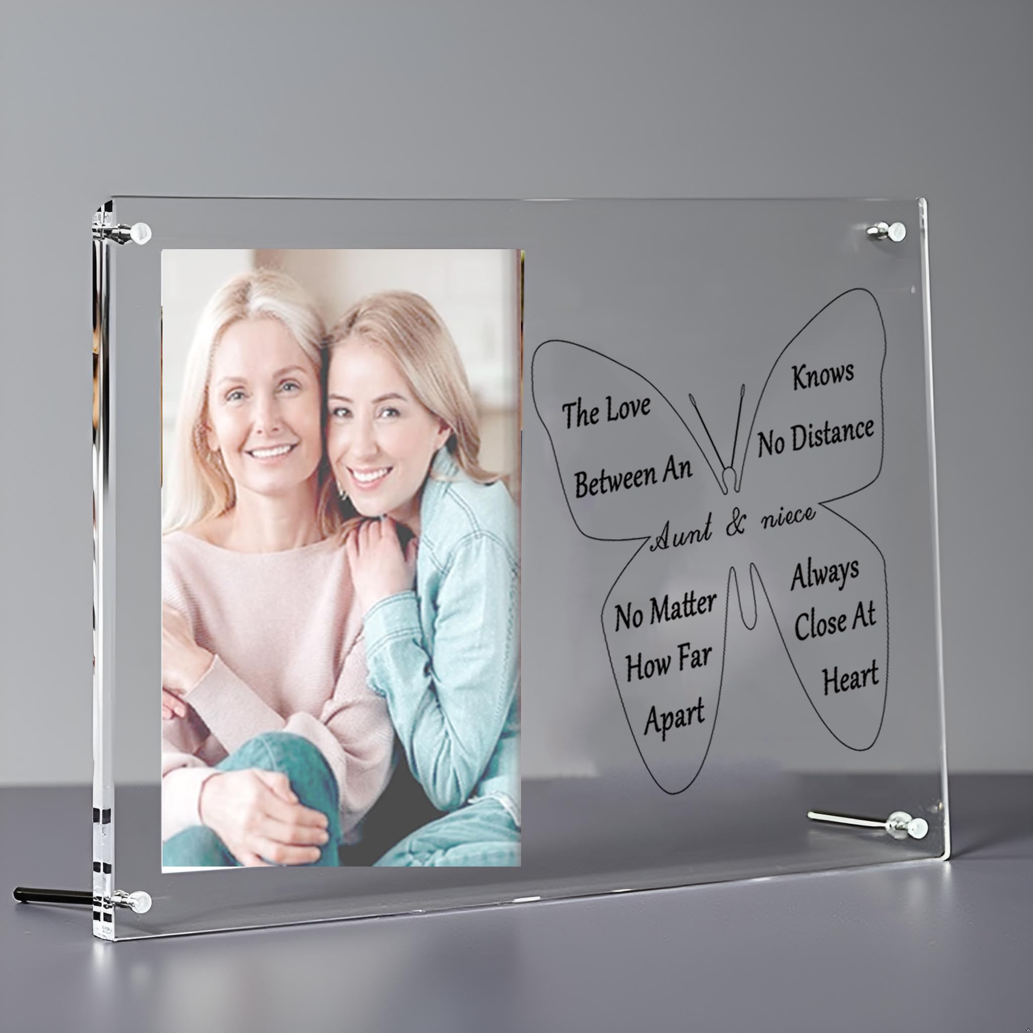 View 1 of ***(MISSING PARTS)***JINYID Aunt Gifts from Niece Picture Frame- The Love Between An Aunt Niece Knows No Distance, Aunt Birthday Gift Aunt and Niece Gift for Aunts Mothers Day Christmas Valentines,4x6 Inches Photo