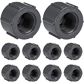 Novabright 10 Pcs 3/4" PVC Pipe Fitting Npt Female Cap Schedule 80 PVC Cap for Irrigation DIY Projects, Plumbing Repair Easy to Install High Tensile for Home or Industrial Use Grey