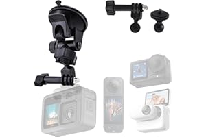 Triplinger Suction Cup Mount Compatible with Gopro/Insta360/DJI Sport Cam - Car Windshield Action Cam Mount for Hero 13/12/11