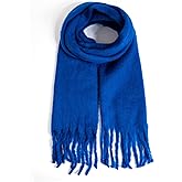 AUSEKALY Women's Scarf Big Colorful Thick Blanket Wrap Winter Oversized Warm Chunky Scarves Solid